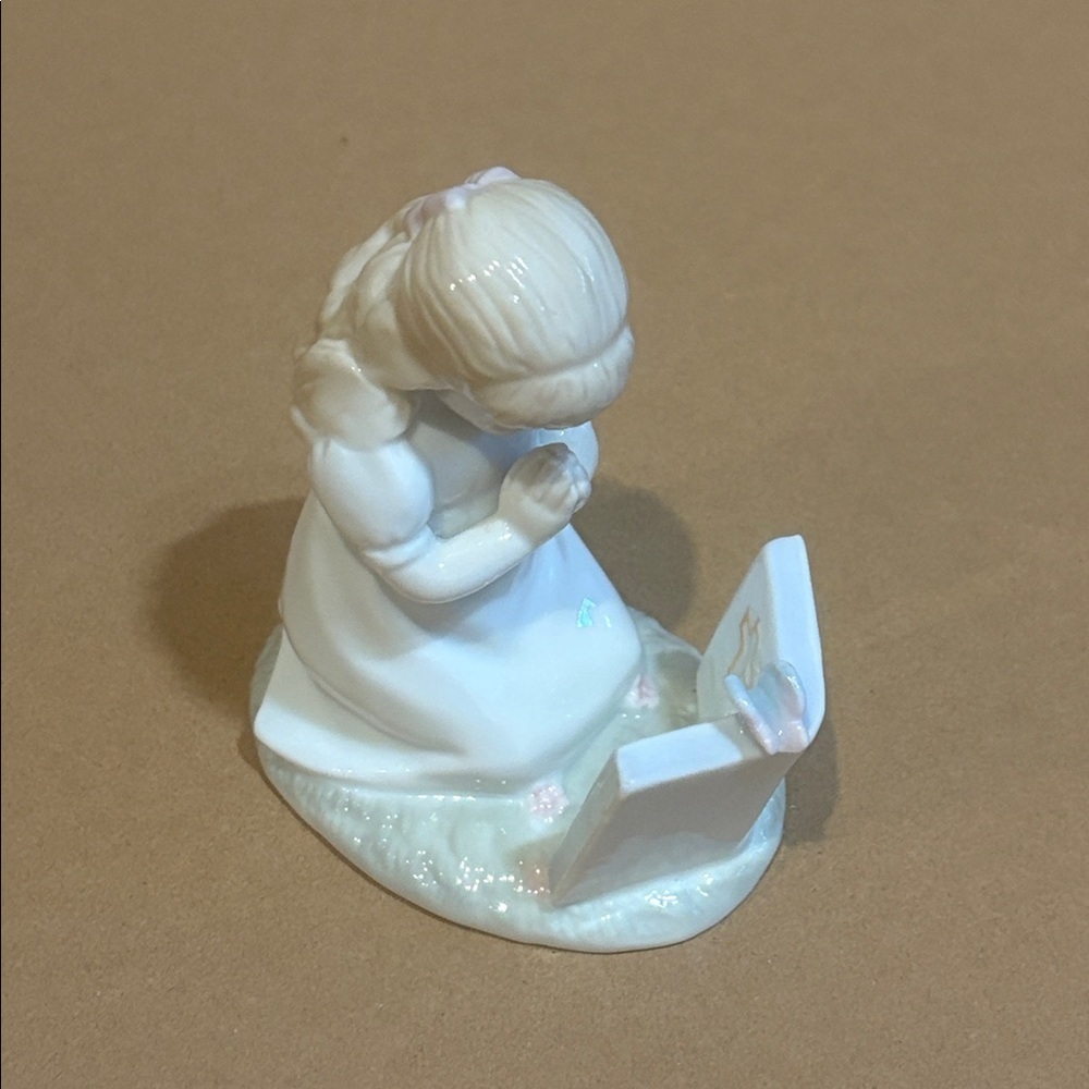Hallmark Studio B - Little Girl Kneeling in Prayer w Bible - Porcelain Figurine